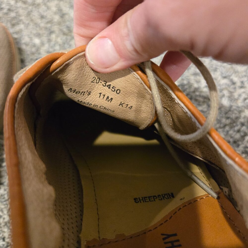 Johnston & Murphy Perforated Tan Nubuck Lace Shoes 11M - Picture 6 of 7